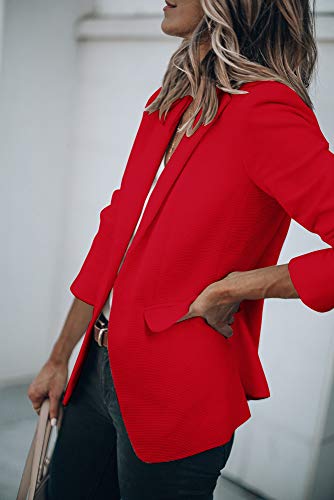 Womens Basic Colors Blazer Open Front Long Sleeve Casual Jacket