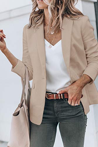 Womens Basic Colors Blazer Open Front Long Sleeve Casual Jacket