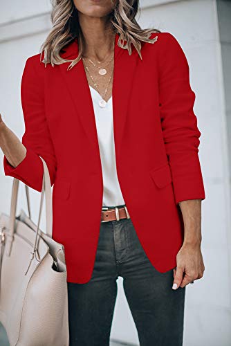 Womens Basic Colors Blazer Open Front Long Sleeve Casual Jacket