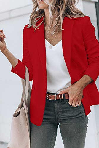 Womens Basic Colors Blazer Open Front Long Sleeve Casual Jacket