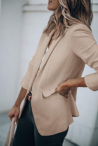 Womens Basic Colors Blazer Open Front Long Sleeve Casual Jacket