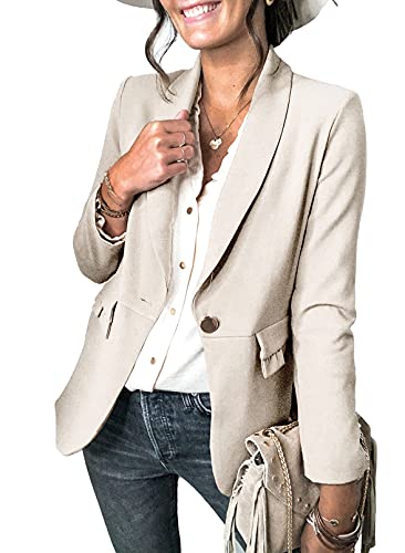 Womens Casual Pocketed Blazer Front Open Jacket With One Closure Buttons