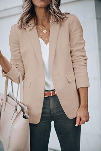 Womens Basic Colors Blazer Open Front Long Sleeve Casual Jacket