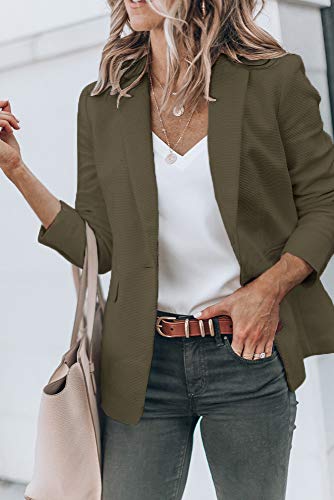 Womens Basic Colors Blazer Open Front Long Sleeve Casual Jacket