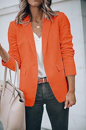 Womens Exotic Colors Blazer Open Front Long Sleeve Casual Jacket