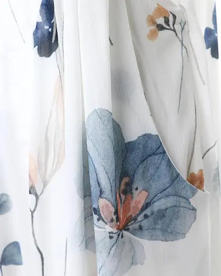 Suspender Jumpsuit with Floral Print & Wide Leg Design