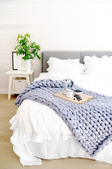 Chunky Knit Blanket – Cozy and Warm Braided Blanket for Couch and Bed