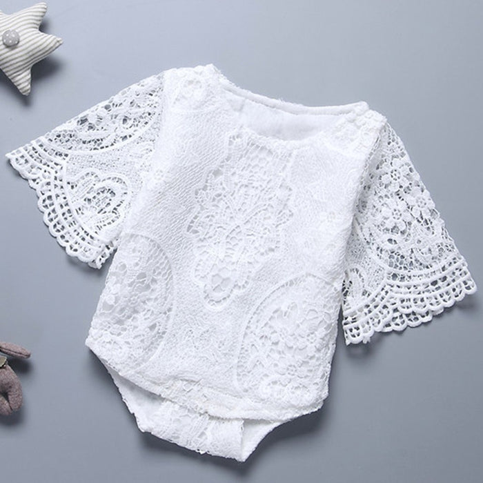 Baby hollowed-out crochet climbing dress
