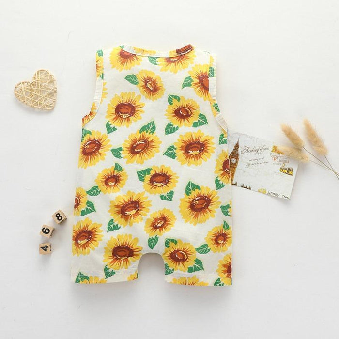 Fashion Sunflower Design Jumpsuits