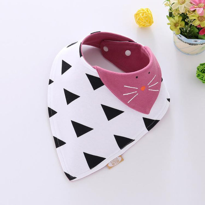 1-pack Adorable Triangle Cotton Baby Bib