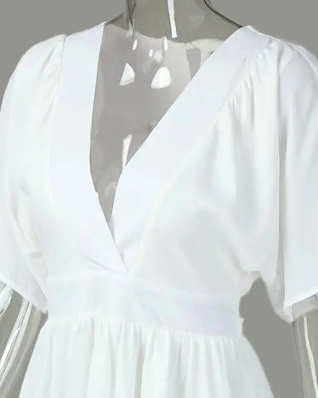 Casual kleding: ruches met V-hals en ruchesontwerp 