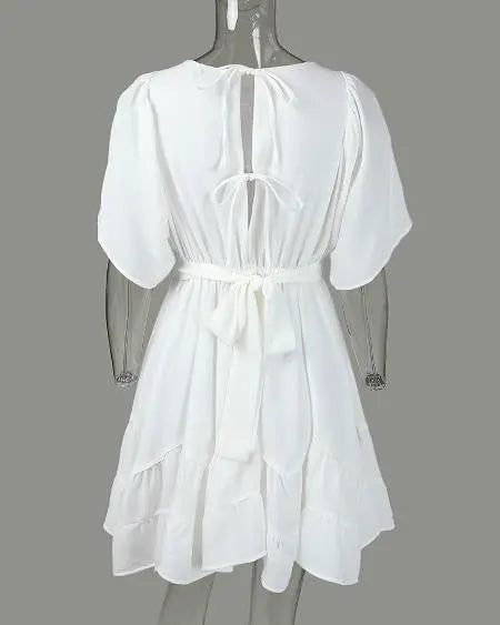 Casual kleding: ruches met V-hals en ruchesontwerp 