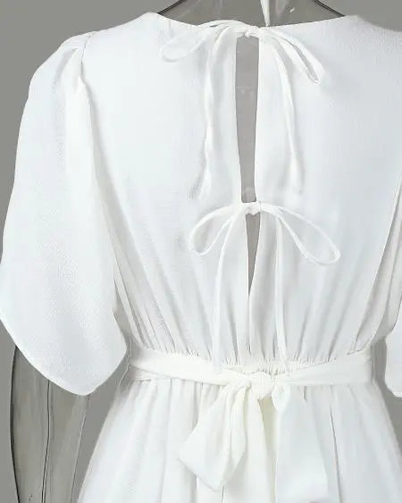 Casual kleding: ruches met V-hals en ruchesontwerp 