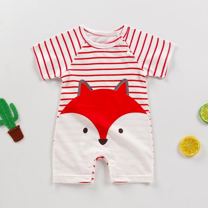 Baby jumpsuit met allover print en dierenprint