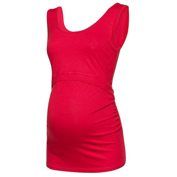 Solid color nursing sleeveless top