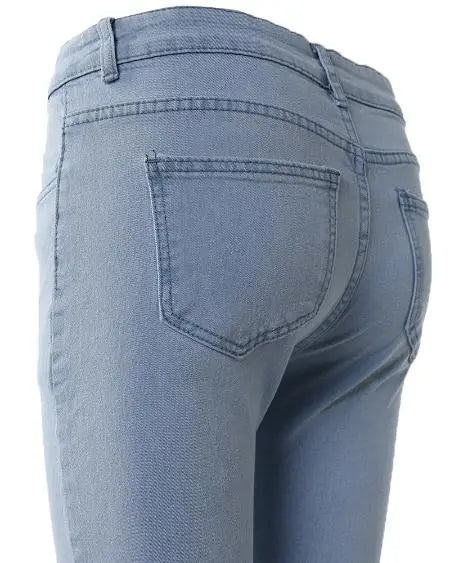 Skinny Jeans with High Elasticity & Zipper Fly