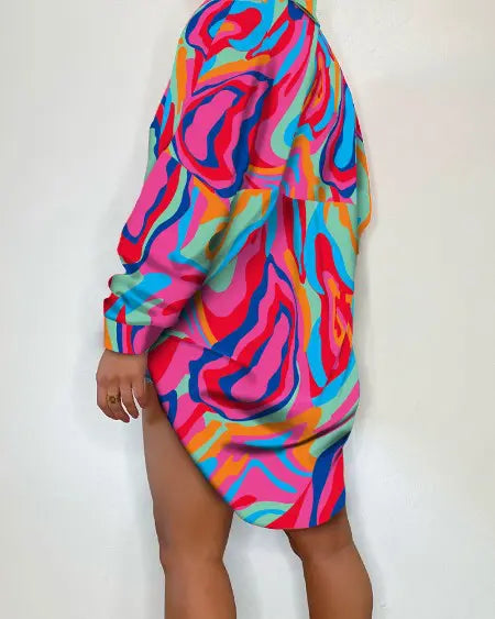 Button-down overhemd met abstract ontwerp 