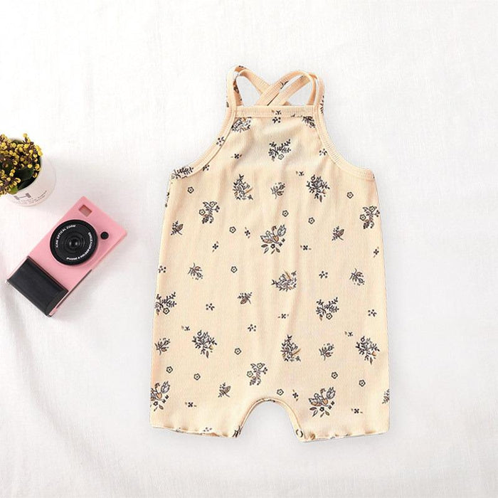 Vestido con estampado floral y tirantes para bebé niña 