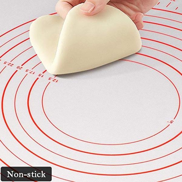 50x60cm Non-Stick Silicone Baking Mat Pizza Dough Maker Pastry Kitchen Rolling Mat Pad Sheet Tray Accessory Baking - Red