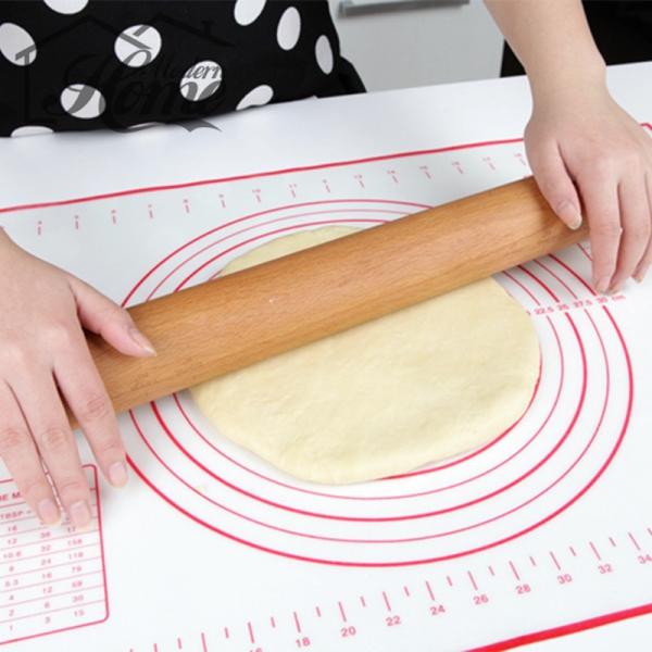 50x60cm antiaanbaklaag siliconen bakmat pizzadeegmaker gebak keuken rolmat pad vel lade accessoire bakken - rood