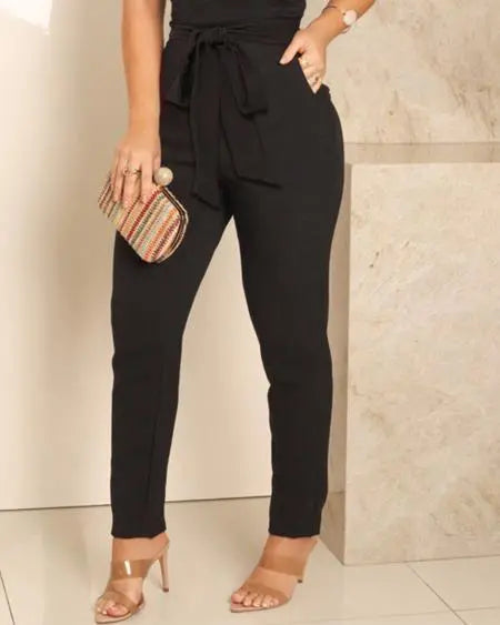 Belted Jumpsuit with Flutter Sleeves & Pockets