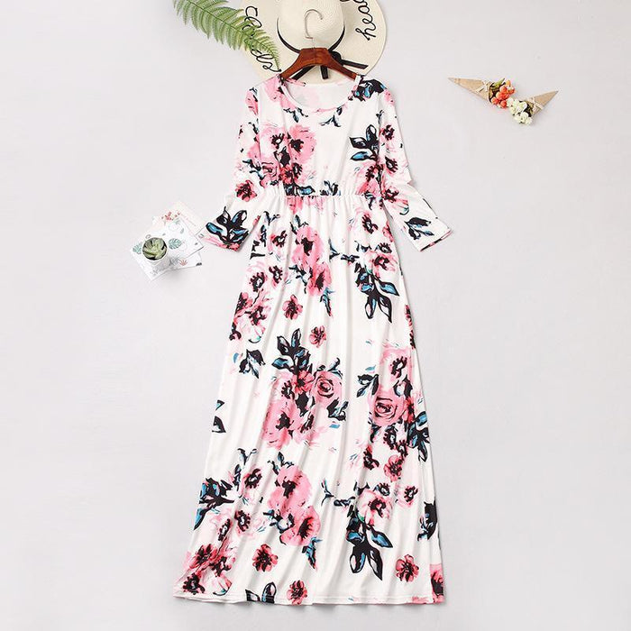 Hermosos vestidos estampados florales para mamá y para mí