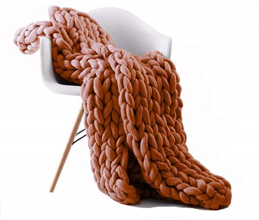 Chunky Knit Blanket – Cozy and Warm Braided Blanket for Couch and Bed