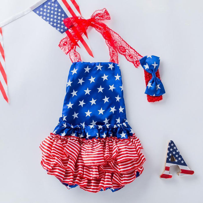 July 4th Independence Day Baby Star Jumpsuit