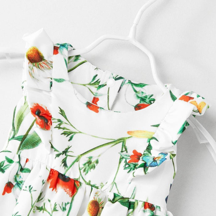 Mommy & Me Floral Printed Fitted Sling Dresses