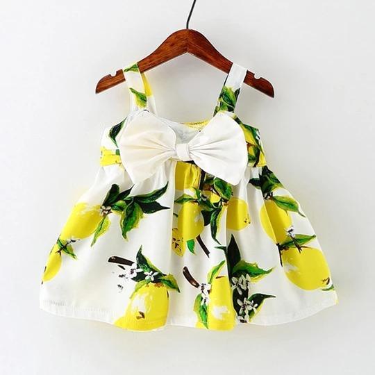 Lemon Bow Dress for Baby and Toddler Girl