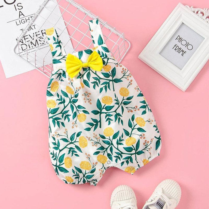 Sling bloemenprint jumpsuit voor babymeisje 