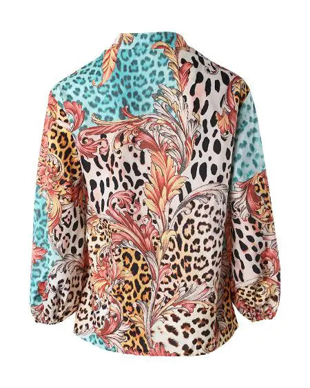 Long Sleeve Shirt with Leopard & Baroque Print