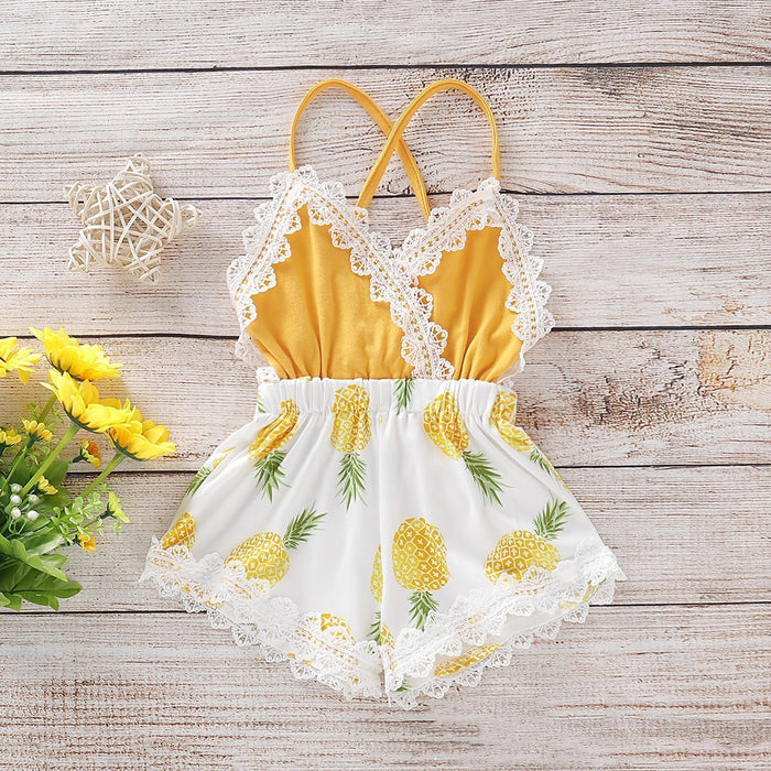 Pineapple Allover Printed Baby Jumpsuit