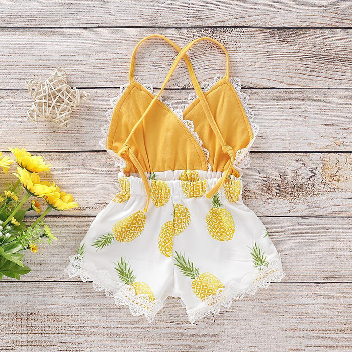Ananas allover bedrukte baby-jumpsuit