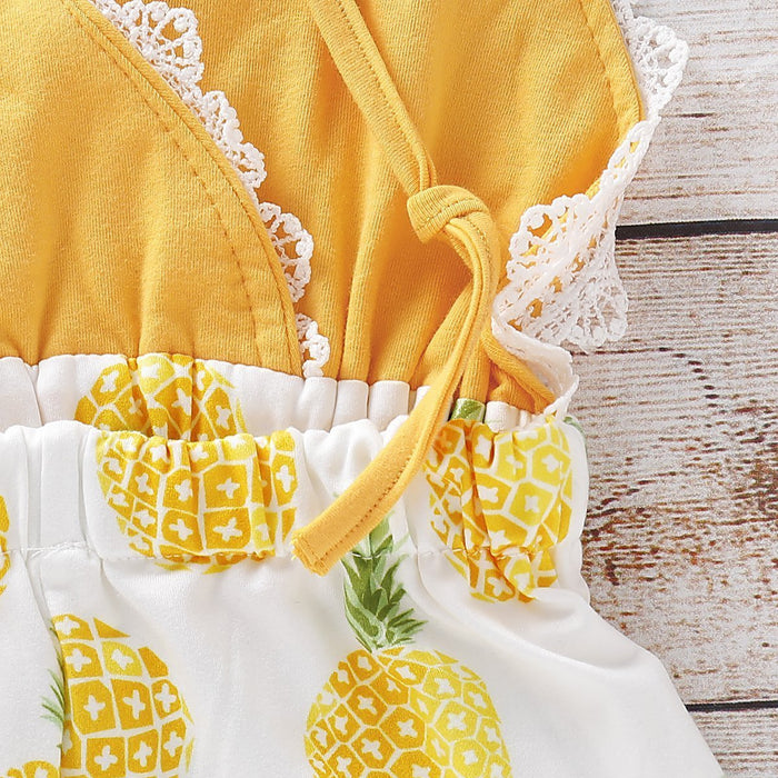 Ananas allover bedrukte baby-jumpsuit