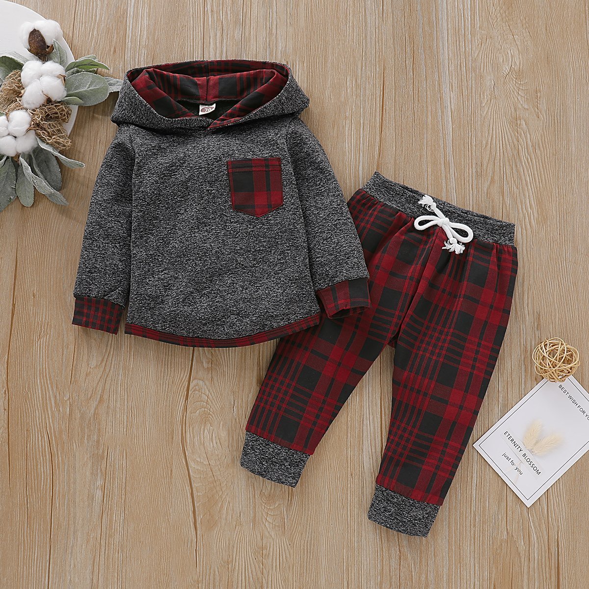 Plaid Color-Blocked Winter Pants