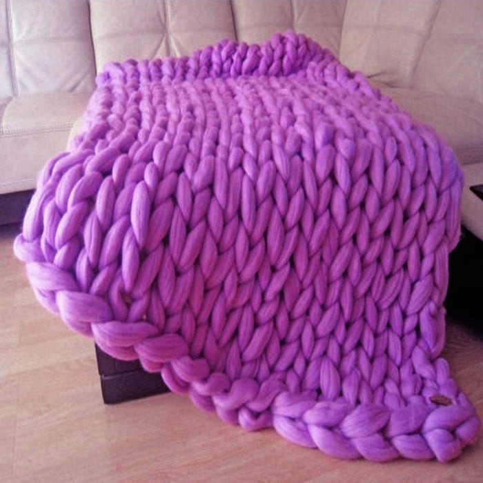 Chunky Knit Blanket – Cozy and Warm Braided Blanket for Couch and Bed