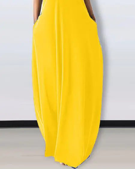 Casual jurk met korte mouwen en zakdetail 