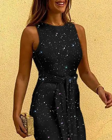 Glittery Jumpsuit with Wide Legs