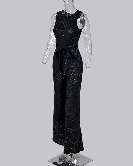 Glittery Jumpsuit with Wide Legs