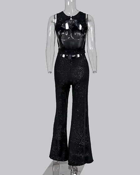 Glittery Jumpsuit with Wide Legs