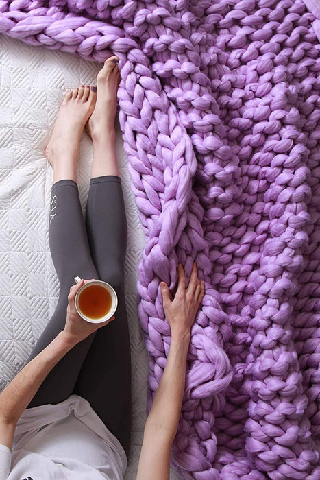 Chunky Knit Blanket – Cozy and Warm Braided Blanket for Couch and Bed