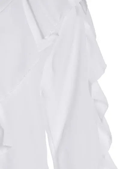 Long Sleeve Top with Buttoned Ruffles