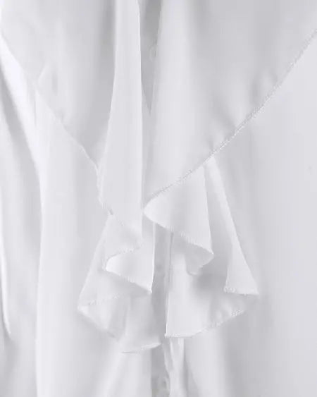 Long Sleeve Top with Buttoned Ruffles