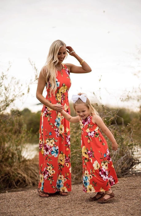 Floral Print Tank Dress For Mommy and Me