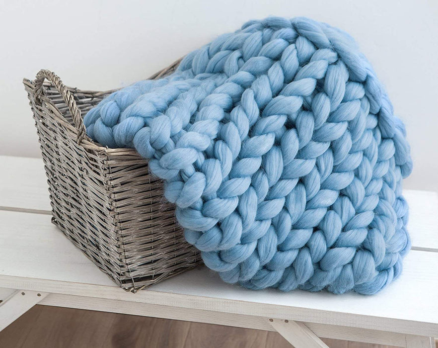 Chunky Knit Blanket – Cozy and Warm Braided Blanket for Couch and Bed