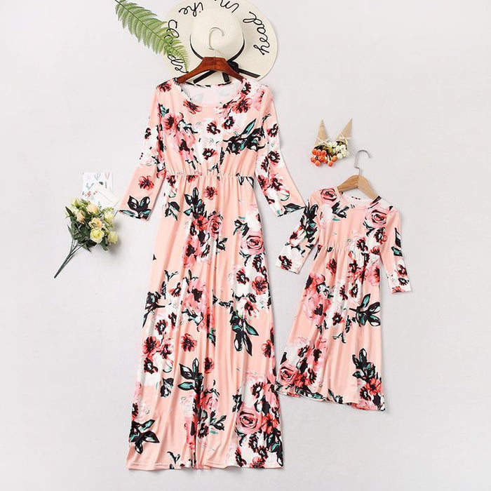 Beautiful Floral Printed Dresses for Mommy and Me