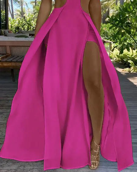 Maxi Dress with Cutouts & Thigh Slit