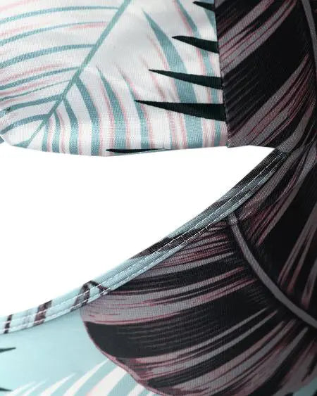 Cami maxi-jurk met uitsnijding, tropische print en ruches aan de zoom 