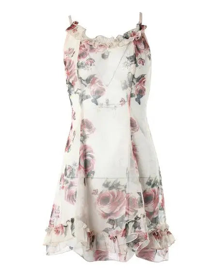 Floral Night Dress with Frill Hem